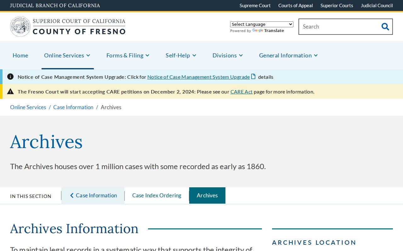 Clovis resident lookup Fresno court Archives reference
