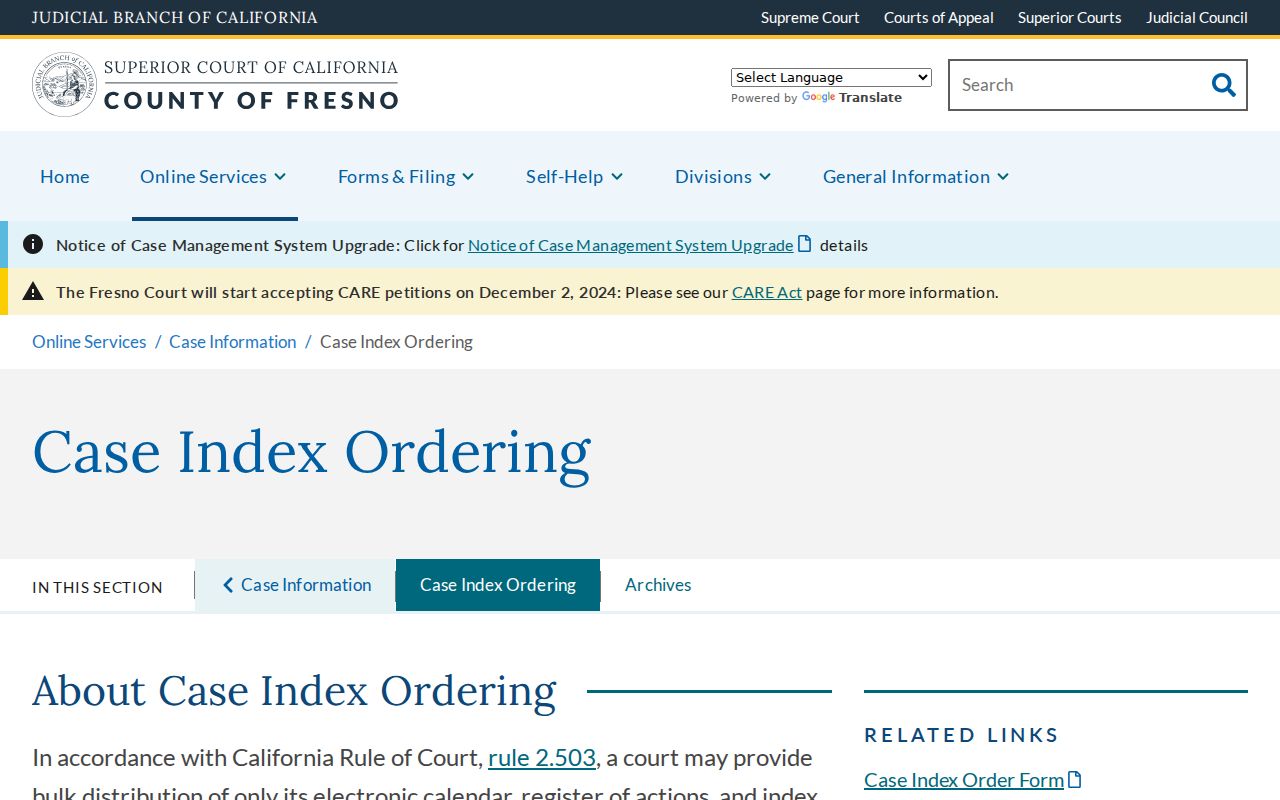 Clovis resident lookup Fresno court case index reference